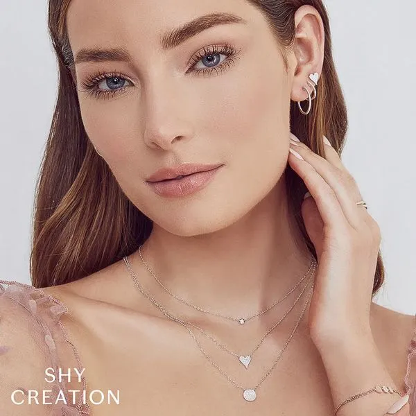 Shy Creation 14K Diamond Heart Necklace Image 2 D. Geller & Son Jewelers Kennesaw, GA