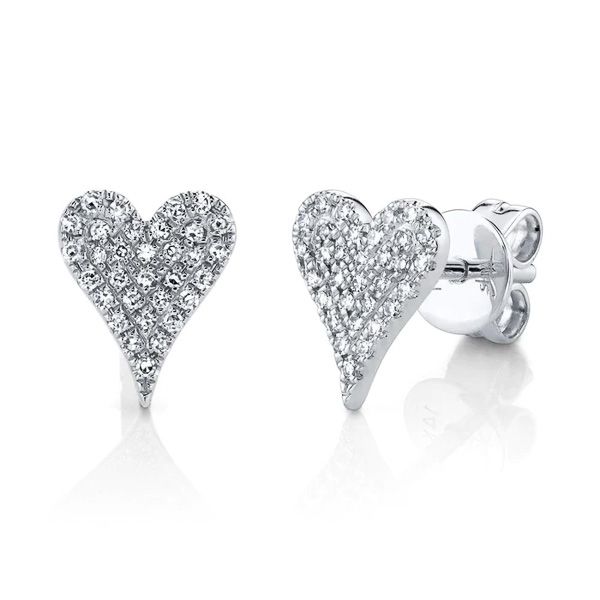 Shy Creation 14K Diamond Heart Earrings D. Geller & Son Jewelers Atlanta, GA