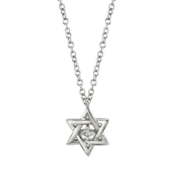 Shy Creation 14K Diamond Star of David Necklace D. Geller & Son Jewelers Kennesaw, GA