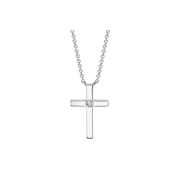 Shy Creation 14K Diamond Cross Necklace D. Geller & Son Jewelers Kennesaw, GA
