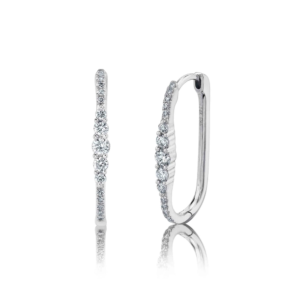 Shy Creation 14K Diamond Hoop Earrings D. Geller & Son Jewelers Kennesaw, GA