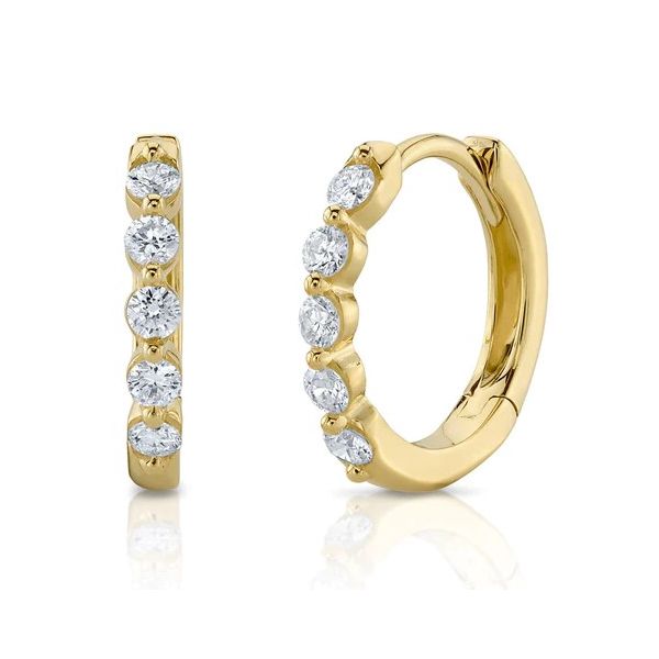 Shy Creation 14K Diamond Huggie Earrings D. Geller & Son Jewelers Kennesaw, GA