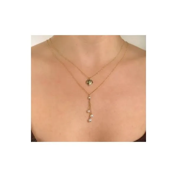 Shy Creation 14K Pearl Necklace Image 2 D. Geller & Son Jewelers Kennesaw, GA