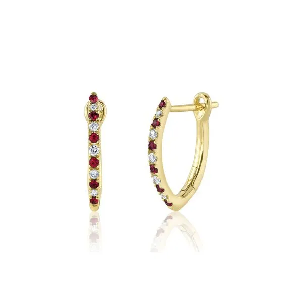 Shy Creation 14K Diamond and Ruby Hoops D. Geller & Son Jewelers Kennesaw, GA