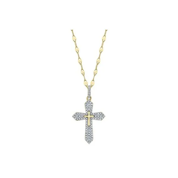 Shy Creation 14K Diamond Cross Necklace D. Geller & Son Jewelers Kennesaw, GA
