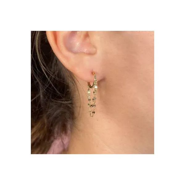 Shy Creation 14K Diamond Huggie Earrings Image 2 D. Geller & Son Jewelers Kennesaw, GA