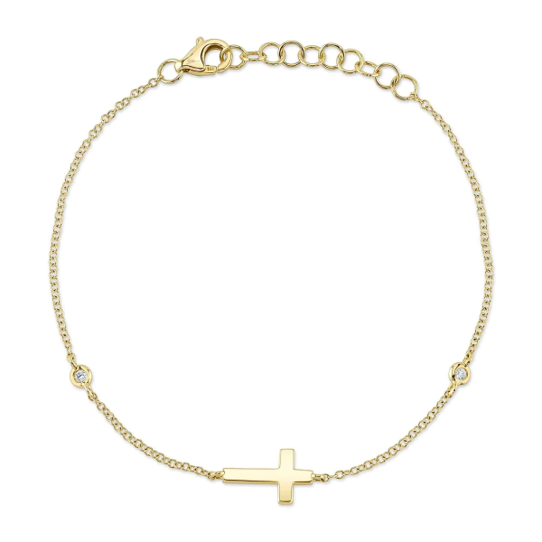 Shy Creation 14K Diamond Cross Bracelet D. Geller & Son Jewelers Kennesaw, GA