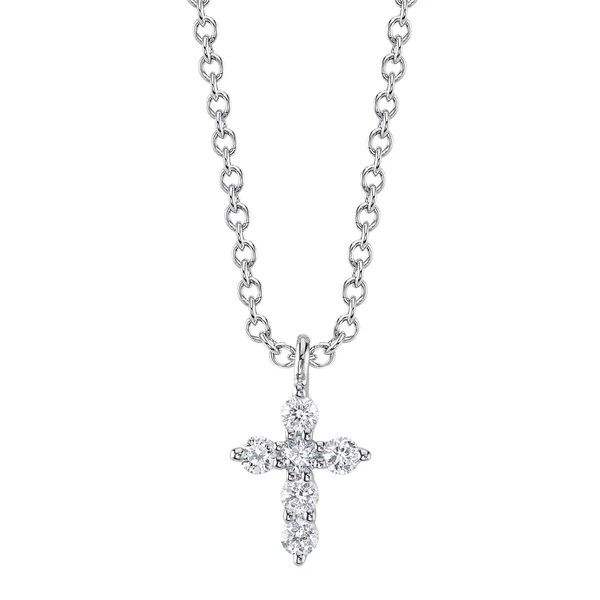Shy Creation 14K Diamond Cross Necklace D. Geller & Son Jewelers Kennesaw, GA