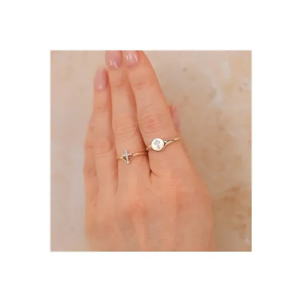 Shy Creation 14K Diamond Cross Signet Ring Image 2 D. Geller & Son Jewelers Kennesaw, GA
