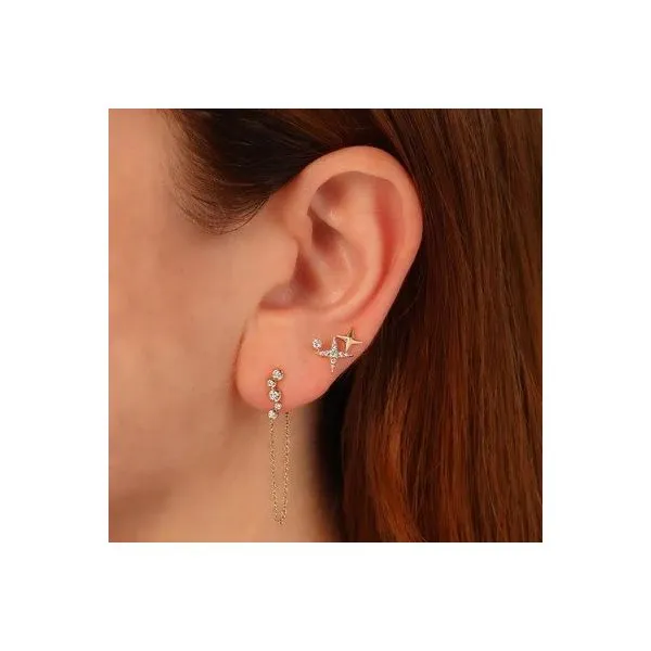 Shy Creation 14K Diamond Star Earrings Image 2 D. Geller & Son Jewelers Kennesaw, GA