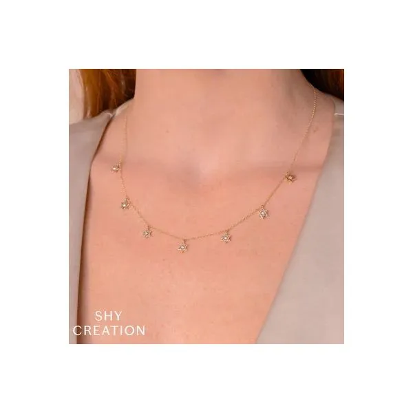 Shy Creation 14K Diamond Star of David Necklace Image 2 D. Geller & Son Jewelers Kennesaw, GA