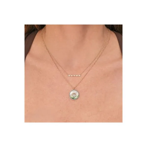 Shy Creation 14K Diamond and Mother of Pearl Necklace Image 2 D. Geller & Son Jewelers Kennesaw, GA