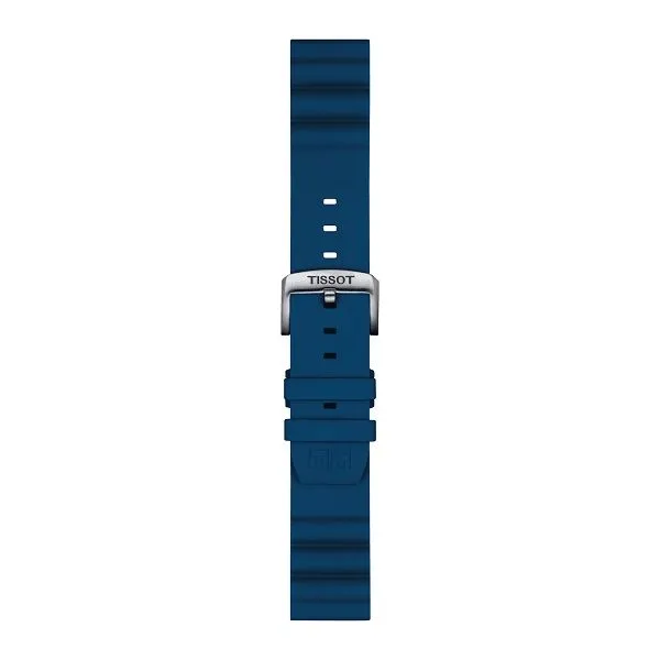 Tissot Official Blue Silicone Strap Lugs 22mm Image 2 D. Geller & Son Jewelers Atlanta, GA