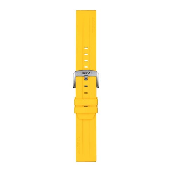 Tissot Official Yellow Silicone Strap Lugs 22mm Image 2 D. Geller & Son Jewelers Atlanta, GA
