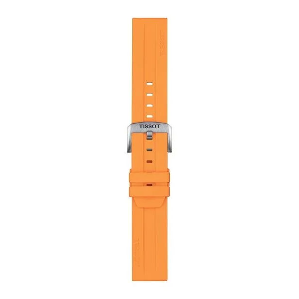 Tissot Official Orange Silicone Strap Lugs 22mm Image 2 D. Geller & Son Jewelers Atlanta, GA