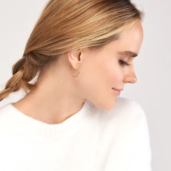 Midas 14K Hexagon Hoops Image 2 D. Geller & Son Jewelers Kennesaw, GA