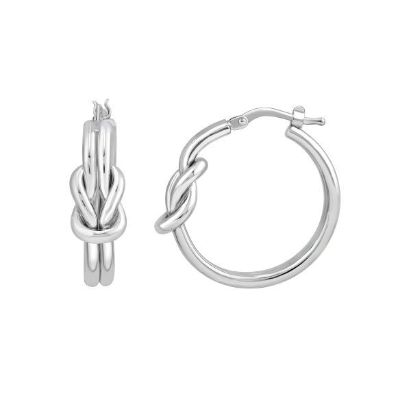 Midas Sterling Silver Love Knot Hoops D. Geller & Son Jewelers Kennesaw, GA
