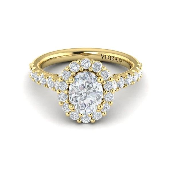 Vlora 14K Diamond Halo Engagement Ring Image 3 D. Geller & Son Jewelers Kennesaw, GA