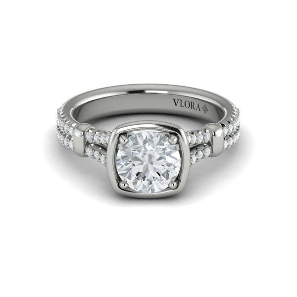 Vlora 14K Diamond Double Row Engagement Ring D. Geller & Son Jewelers Kennesaw, GA
