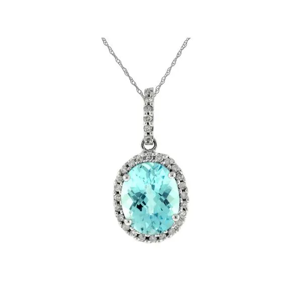 D. Geller Collection 14K Diamond and Blue Topaz Necklace D. Geller & Son Jewelers Kennesaw, GA