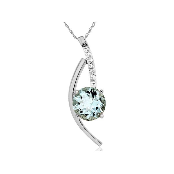 D. Geller Collection 14K Diamond and Aquamarine Necklace D. Geller & Son Jewelers Kennesaw, GA