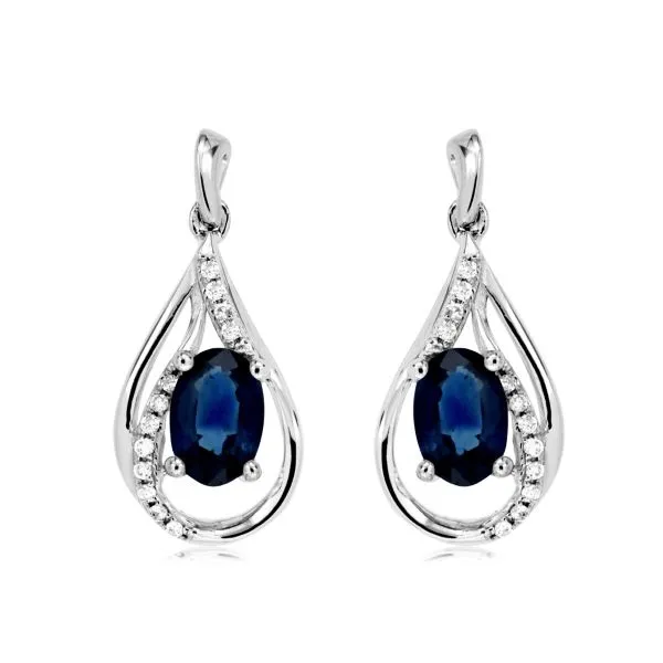 D. Geller Collection 14K Diamond and Sapphire Dangle Earrings D. Geller & Son Jewelers Kennesaw, GA
