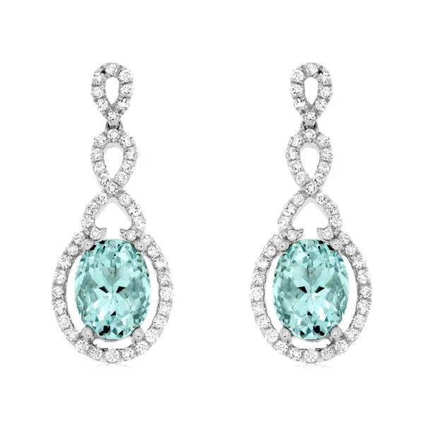 D. Geller Collection 14K Diamond and Aquamarine Dangle Earrings D. Geller & Son Jewelers Kennesaw, GA