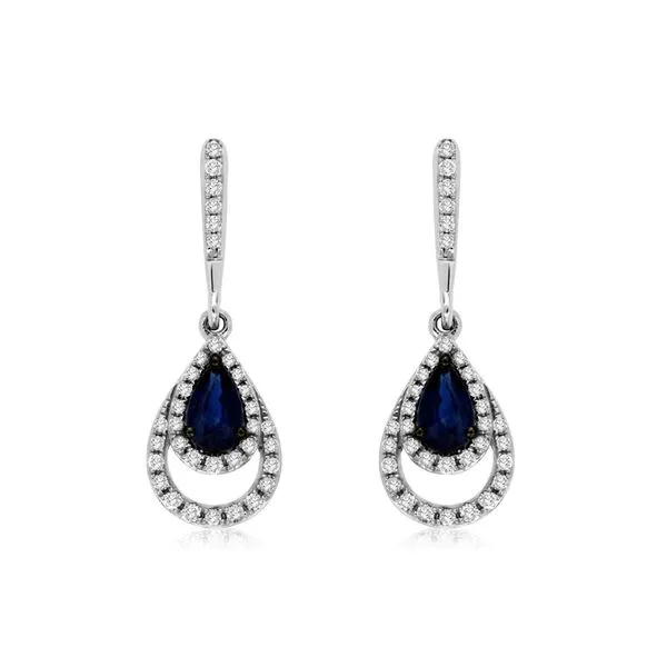 D. Geller Collection 14K Diamond and Sapphire Dangle Earrings D. Geller & Son Jewelers Kennesaw, GA