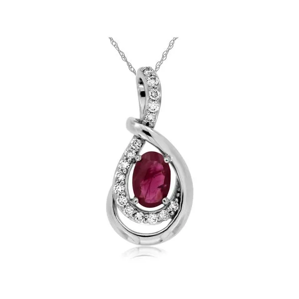D. Geller Collection 14K Diamond and Ruby Swirl Necklace D. Geller & Son Jewelers Kennesaw, GA