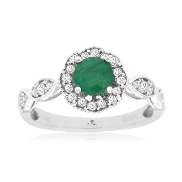 D. Geller Collection 14K Diamond and Emerald Halo Ring D. Geller & Son Jewelers Kennesaw, GA