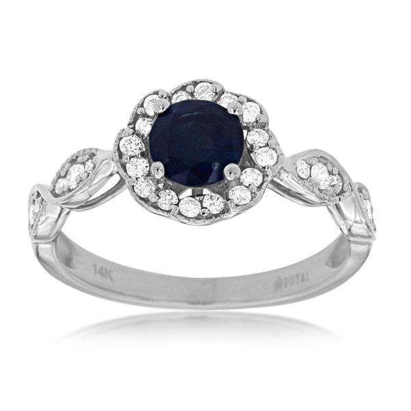 D. Geller Collection 14K Diamond and Sapphire Halo Ring D. Geller & Son Jewelers Kennesaw, GA