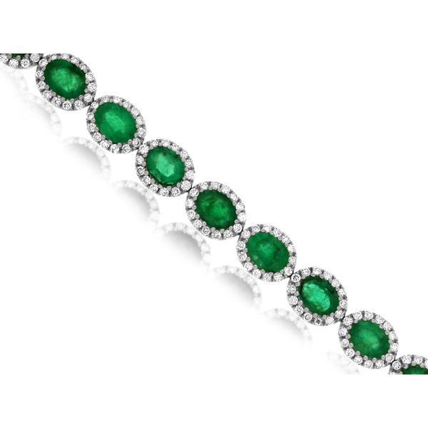 D. Geller Collection 14K Diamond and Emerald Halo Bracelet D. Geller & Son Jewelers Kennesaw, GA
