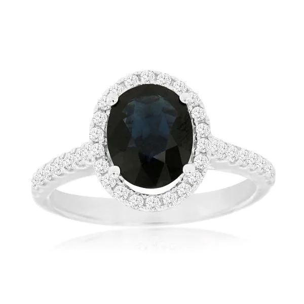 D. Geller Collection 14K Diamond and Sapphire Halo Ring D. Geller & Son Jewelers Kennesaw, GA