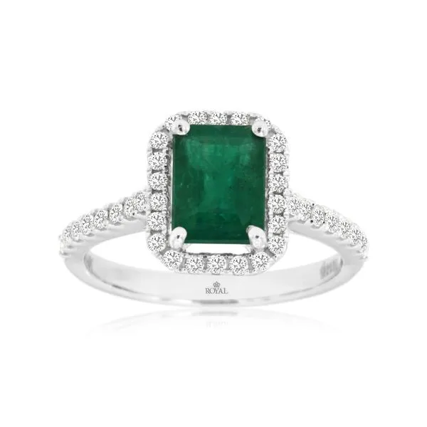 D. Geller Collection 14K Diamond and Emerald Halo Ring D. Geller & Son Jewelers Kennesaw, GA