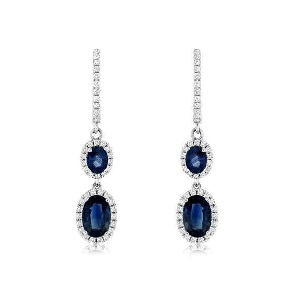 D. Geller Collection 14K Diamond and Sapphire Dangle Earrings D. Geller & Son Jewelers Kennesaw, GA