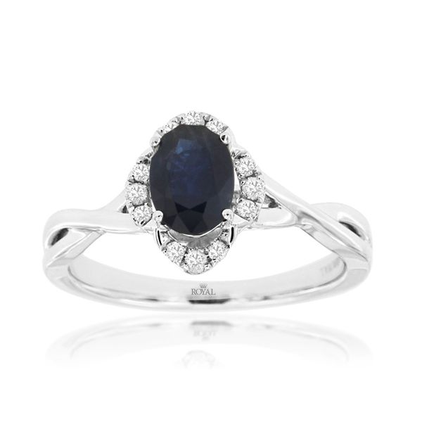 D. Geller Collection 14K Diamond and Sapphire Halo Ring D. Geller & Son Jewelers Kennesaw, GA