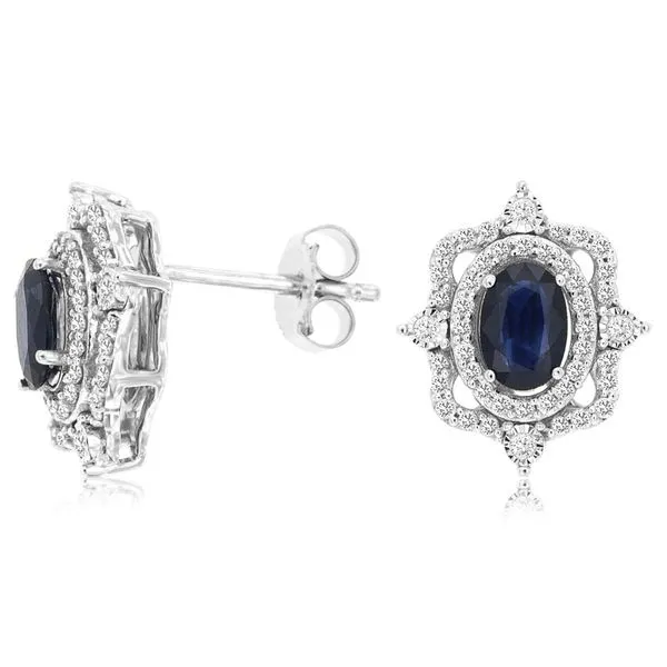 D. Geller Collection 14K Diamond and Sapphire Fashion Earrings D. Geller & Son Jewelers Kennesaw, GA