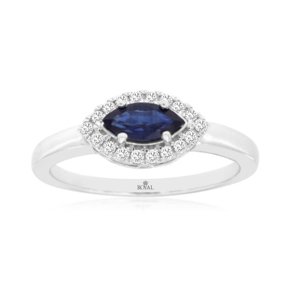 D. Geller Collection 14K Diamond and Sapphire Halo Ring D. Geller & Son Jewelers Kennesaw, GA