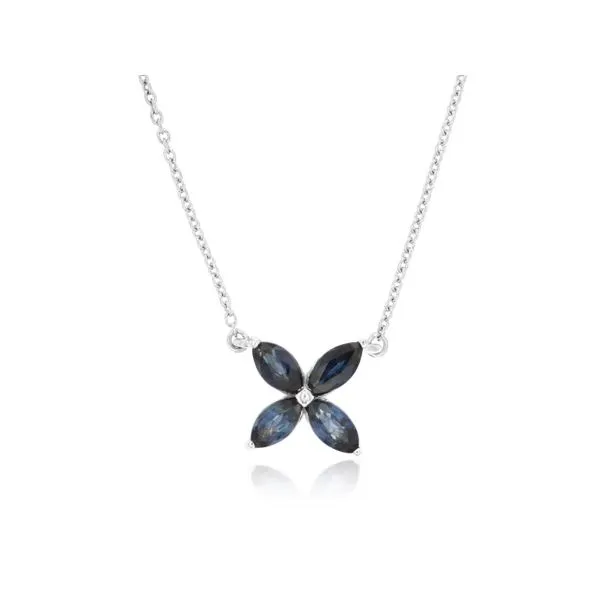 D. Geller Collection 14K Diamond and Sapphire Flower Necklace D. Geller & Son Jewelers Kennesaw, GA
