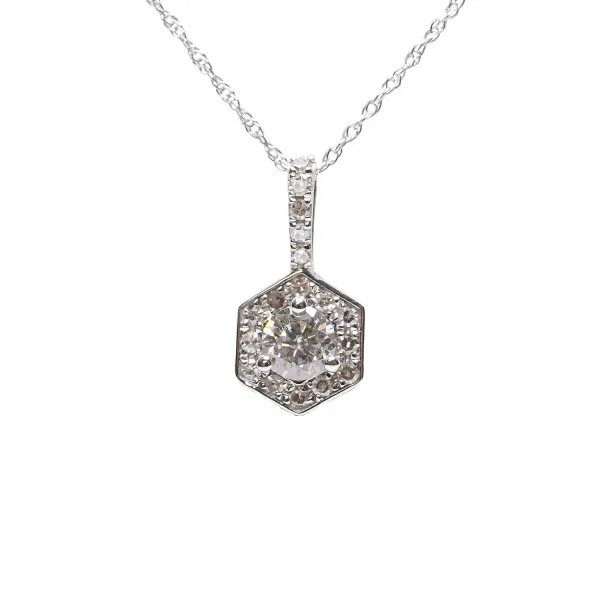D. Geller Collection 14K Diamond Halo Necklace D. Geller & Son Jewelers Kennesaw, GA