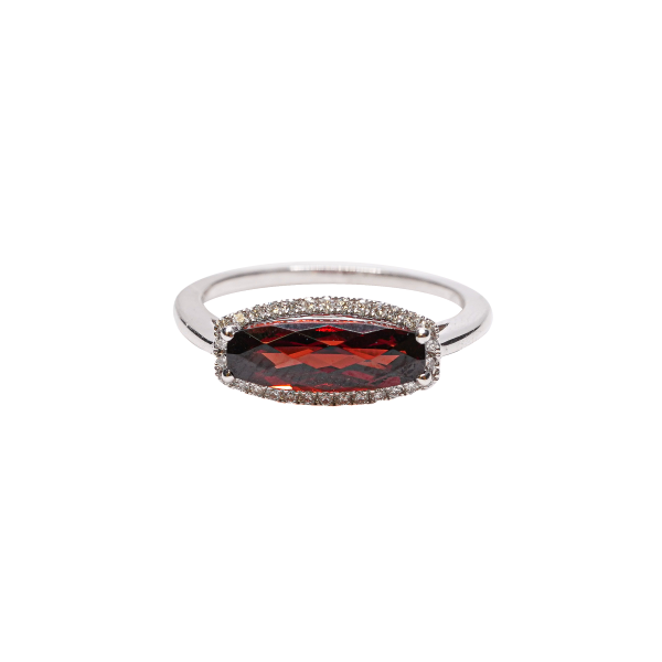 D. Geller Collection 10K Diamond and Garnet Halo Ring D. Geller & Son Jewelers Kennesaw, GA