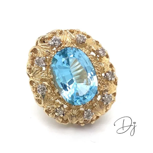 Estate Blue Topaz & Diamond Ring Diamond Jewelers Gulf Shores, AL