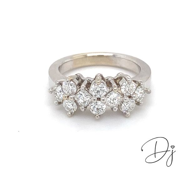 Statement Diamond Rings three rows fashion band 14K Gold 0.92 ct-G,SI  (G-H/SI1-SI2) – Glitz Design