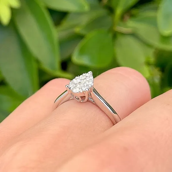 Sunbright 14KW 0.35ctw Pear Cluster Diamond Engagement Ring Image 5 Diamonds Direct St. Petersburg, FL