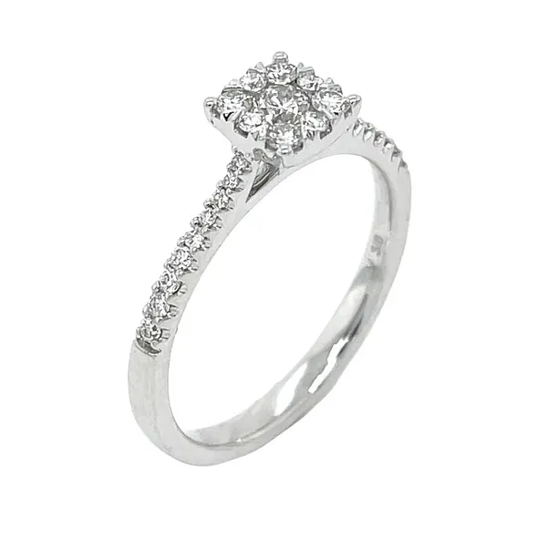 Sunbright 14KW 0.40ctw Cluster Diamond Engagement Ring Image 2 Diamonds Direct St. Petersburg, FL