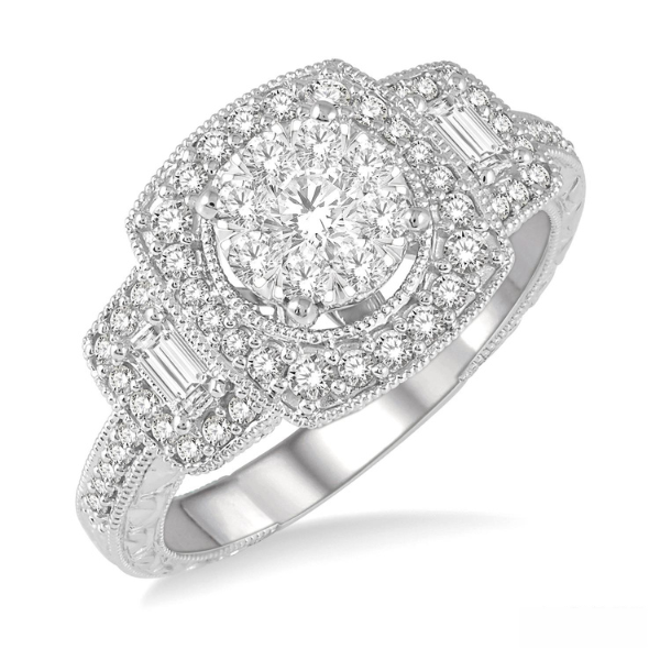 Sunbright 14K White Gold 0.75ctw Three-Stone Cluster Diamond Engagement  Ring St. Petersburg Florida