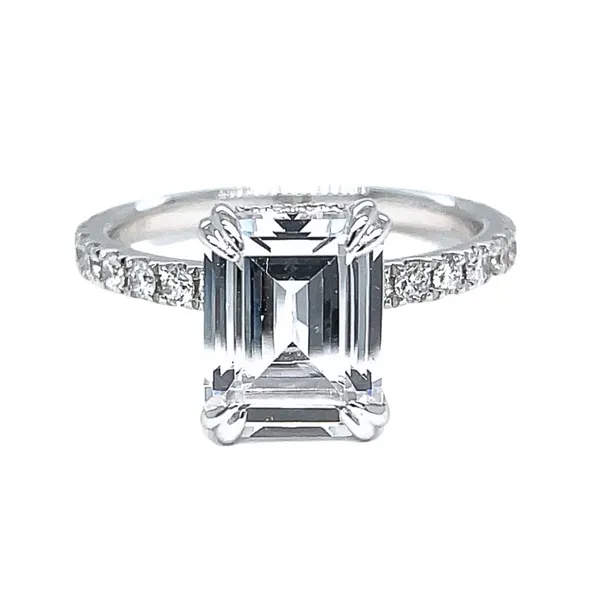 Emerald Cut 14KW 0.50ctw Diamond Semi-Mount Engagement Ring Setting Image 3 Diamonds Direct St. Petersburg, FL