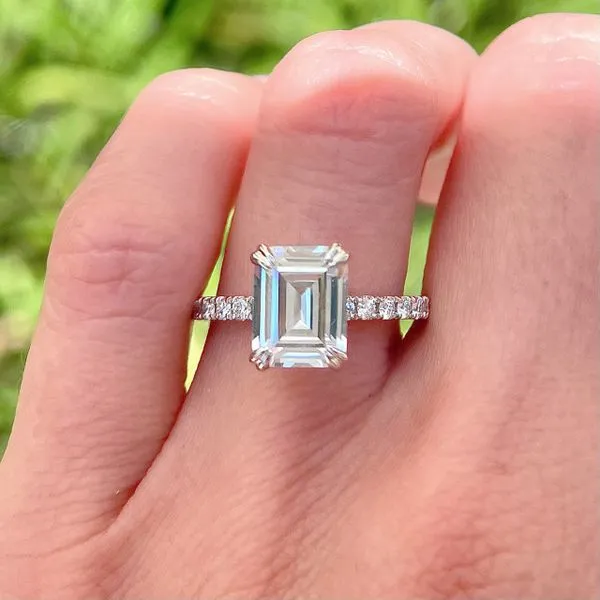 Emerald Cut 14KW 0.50ctw Diamond Semi-Mount Engagement Ring Setting Image 5 Diamonds Direct St. Petersburg, FL