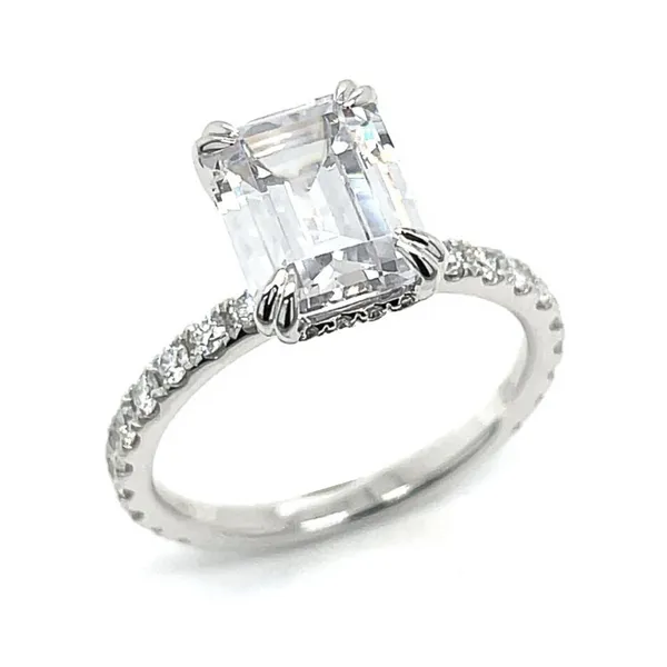 Emerald Cut 14KW 0.50ctw Diamond Semi-Mount Engagement Ring Setting Diamonds Direct St. Petersburg, FL