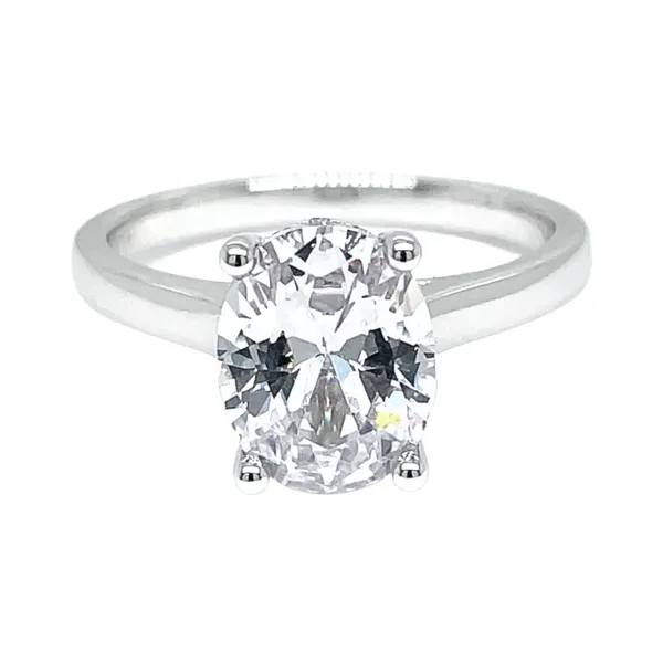Oval 14KW 0.10ctw Diamond Semi-Mount Solitaire Engagement Ring Setting Image 2 Diamonds Direct St. Petersburg, FL